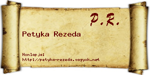Petyka Rezeda névjegykártya